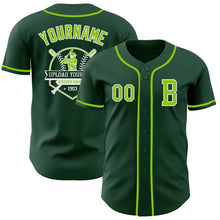 Load image into Gallery viewer, Custom Green Neon Green-White Authentic Baseball Jersey