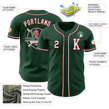 Load image into Gallery viewer, Custom Green White-Red Authentic Baseball Jersey