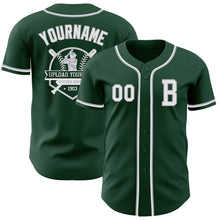Load image into Gallery viewer, Custom Green White-Gray Authentic Baseball Jersey