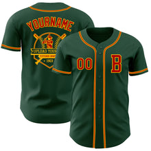 Load image into Gallery viewer, Custom Green Red-Gold Authentic Baseball Jersey