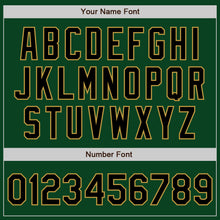 Load image into Gallery viewer, Custom Green Black-Old Gold Authentic Baseball Jersey