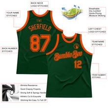 Load image into Gallery viewer, Custom Green Orange Authentic Throwback Basketball Jersey