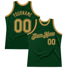 Load image into Gallery viewer, Custom Green Old Gold Authentic Throwback Basketball Jersey