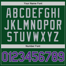 Load image into Gallery viewer, Custom Green Purple-Gray Authentic Throwback Basketball Jersey