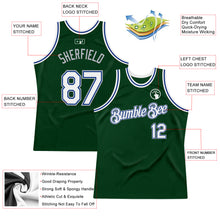 Load image into Gallery viewer, Custom Green White Royal-Gray Authentic Throwback Basketball Jersey