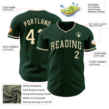 Load image into Gallery viewer, Custom Green Cream Authentic Baseball Jersey
