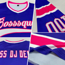 Load image into Gallery viewer, Custom Purple White-Pink Hockey Jersey