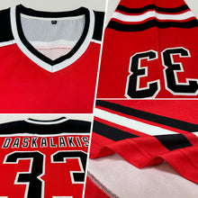 Load image into Gallery viewer, Custom Red Black-White Hockey Jersey