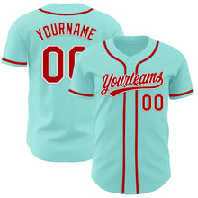 Load image into Gallery viewer, Custom Ice Blue Red-White Authentic Baseball Jersey
