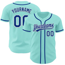 Load image into Gallery viewer, Custom Ice Blue Royal-White Authentic Baseball Jersey