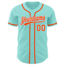 Load image into Gallery viewer, Custom Ice Blue Orange-White Authentic Baseball Jersey