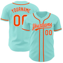 Load image into Gallery viewer, Custom Ice Blue Orange-White Authentic Baseball Jersey