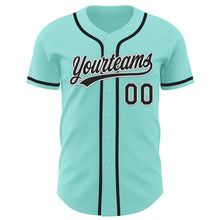 Load image into Gallery viewer, Custom Ice Blue Black-White Authentic Baseball Jersey