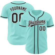 Load image into Gallery viewer, Custom Ice Blue Black-White Authentic Baseball Jersey
