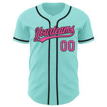 Load image into Gallery viewer, Custom Ice Blue Pink-Black Authentic Baseball Jersey
