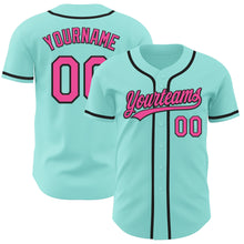 Load image into Gallery viewer, Custom Ice Blue Pink-Black Authentic Baseball Jersey