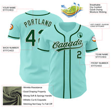 Load image into Gallery viewer, Custom Ice Blue Green-White Authentic Baseball Jersey