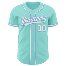 Load image into Gallery viewer, Custom Ice Blue White-Light Blue Authentic Baseball Jersey
