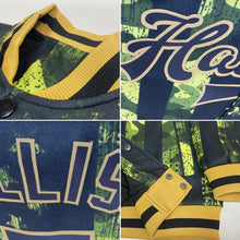 Load image into Gallery viewer, Custom Camo Black-Old Gold American Flag Fashion 3D Bomber Full-Snap Varsity Letterman Salute To Service Jacket