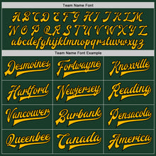 Load image into Gallery viewer, Custom Green Gold-Black Bomber Full-Snap Varsity Letterman Jacket