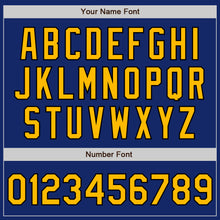 Load image into Gallery viewer, Custom Royal Gold-Black Bomber Full-Snap Varsity Letterman Jacket