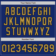 Load image into Gallery viewer, Custom Royal Old Gold-Black Bomber Full-Snap Varsity Letterman Jacket