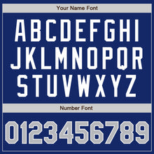 Load image into Gallery viewer, Custom Royal Gray-Navy Bomber Full-Snap Varsity Letterman Jacket