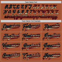 Load image into Gallery viewer, Custom Texas Orange Vintage USA Flag Black-Cream Bomber Full-Snap Varsity Letterman Jacket