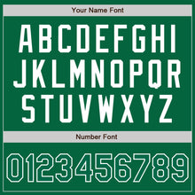 Load image into Gallery viewer, Custom Kelly Green White Bomber Full-Snap Varsity Letterman Jacket