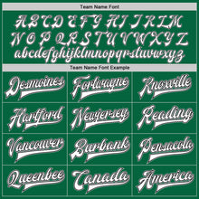 Load image into Gallery viewer, Custom Kelly Green White Black-Gray Bomber Full-Snap Varsity Letterman Jacket