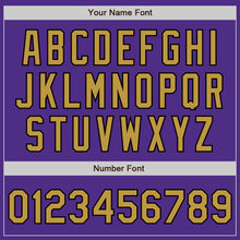 Load image into Gallery viewer, Custom Purple Old Gold-Black Bomber Full-Snap Varsity Letterman Jacket