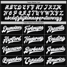 Load image into Gallery viewer, Custom Black Gray Pinstripe White Bomber Full-Snap Varsity Letterman Jacket