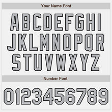 Load image into Gallery viewer, Custom White Purple Pinstripe Gray-Black Bomber Full-Snap Varsity Letterman Jacket