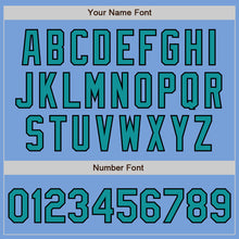Load image into Gallery viewer, Custom Light Blue Teal-Black Bomber Full-Snap Varsity Letterman Two Tone Jacket