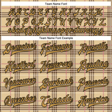 Load image into Gallery viewer, Custom City Cream Old Gold Black-Light Pink Check Board 3D Pattern Design Bomber Full-Snap Varsity Letterman Jacket