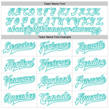 Load image into Gallery viewer, Custom White Ice Blue Aqua-Navy Check Board 3D Pattern Design Bomber Full-Snap Varsity Letterman Jacket