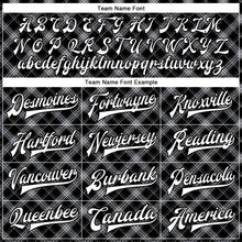 Load image into Gallery viewer, Custom Black White Check Board 3D Pattern Design Bomber Full-Snap Varsity Letterman Jacket