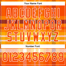 Load image into Gallery viewer, Custom Orange White Check Board 3D Pattern Design Bomber Full-Snap Varsity Letterman Jacket