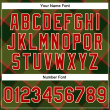 Load image into Gallery viewer, Custom Green Red-Cream Check Board 3D Pattern Design Bomber Full-Snap Varsity Letterman Jacket