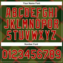 Load image into Gallery viewer, Custom Green Red-Cream Check Board 3D Pattern Design Bomber Full-Snap Varsity Letterman Jacket