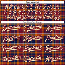 Load image into Gallery viewer, Custom Crimson Cream Black-City Cream Classic Western Plaid 3D Pattern Design Bomber Full-Snap Varsity Letterman Jacket