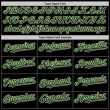 Load image into Gallery viewer, Custom Black Green-Cream Bomber Full-Snap Varsity Letterman Hoodie Jacket