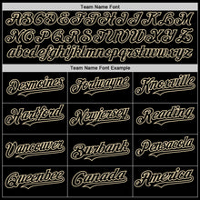 Load image into Gallery viewer, Custom Black Cream Bomber Full-Snap Varsity Letterman Hoodie Jacket