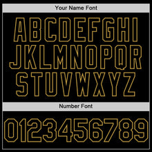 Load image into Gallery viewer, Custom Black Old Gold Bomber Full-Snap Varsity Letterman Hoodie Jacket