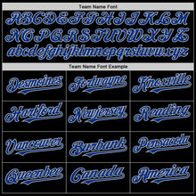 Load image into Gallery viewer, Custom Black Royal-Gray Bomber Full-Snap Varsity Letterman Hoodie Jacket