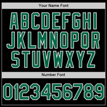 Load image into Gallery viewer, Custom Black Kelly Green-White Bomber Full-Snap Varsity Letterman Hoodie Jacket