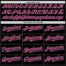 Load image into Gallery viewer, Custom Black Kelly Green-Pink Bomber Full-Snap Varsity Letterman Hoodie Jacket