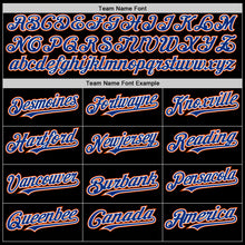 Load image into Gallery viewer, Custom Black Royal-Orange Bomber Full-Snap Varsity Letterman Hoodie Jacket