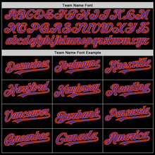 Load image into Gallery viewer, Custom Black Purple-Orange Bomber Full-Snap Varsity Letterman Hoodie Jacket