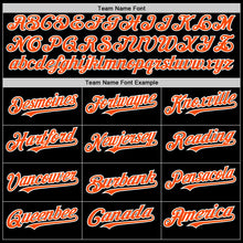 Load image into Gallery viewer, Custom Black Orange-White Bomber Full-Snap Varsity Letterman Hoodie Jacket